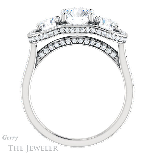 Round Cut Forever One Moissanite Engagement Ring #GTJ1095-round-fo-w | Gerry The Jeweler Round Cut Forever One Moissanite Engagement Ring #GTJ1095-round-fo-w