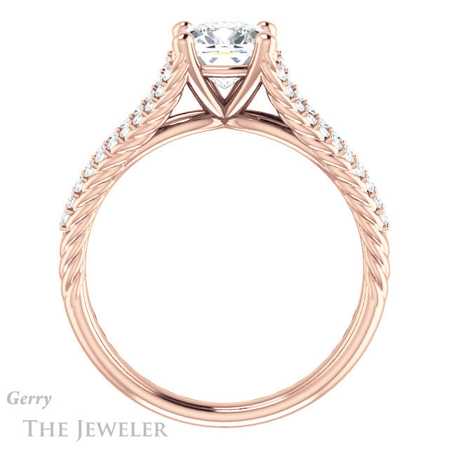 Cushion Cut Forever One Moissanite Engagement Ring #GTJ1096-cushion-fo-r