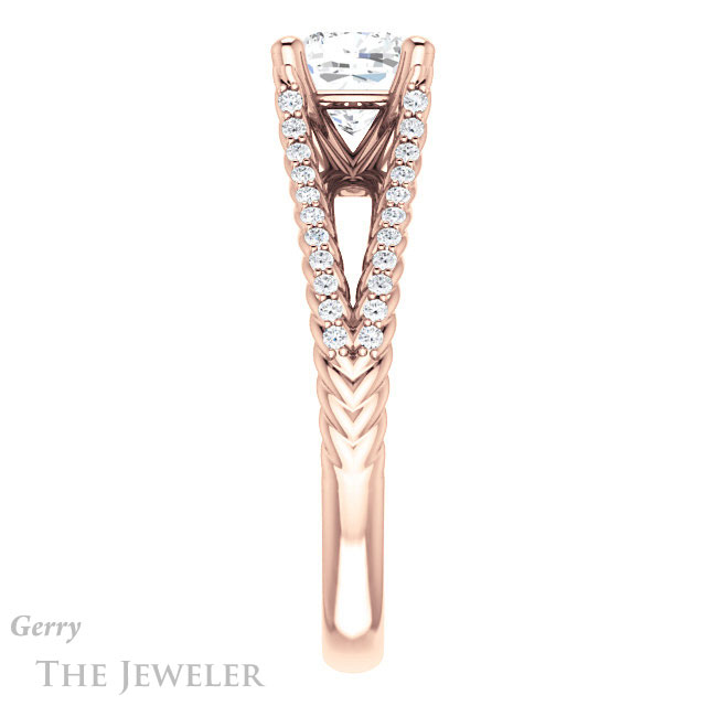 Cushion Cut Forever One Moissanite Engagement Ring #GTJ1096-cushion-fo-r