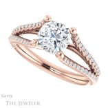 Cushion Cut Forever One Moissanite Engagement Ring #GTJ1096-cushion-fo-r