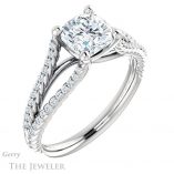 Cushion Cut Forever One Moissanite Engagement Ring #GTJ1096-cushion-fo-w