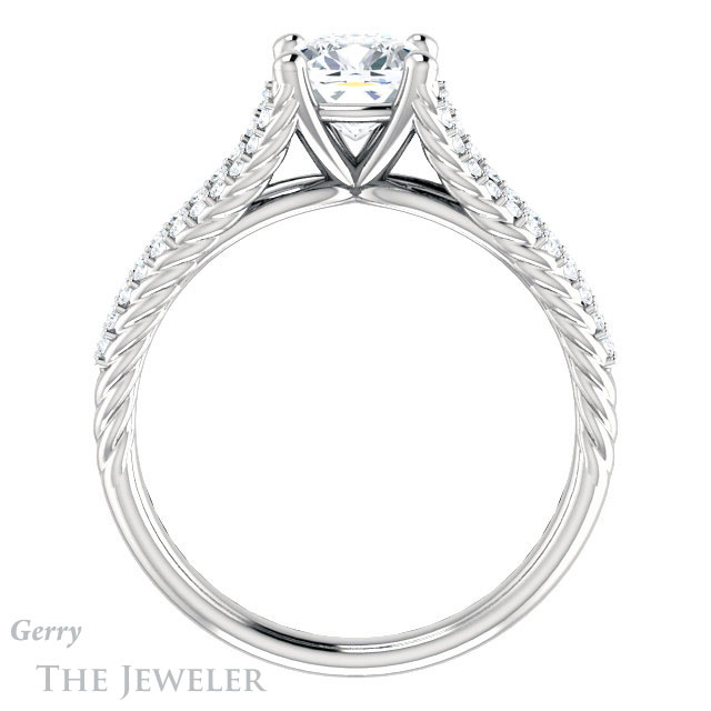 Cushion Cut Forever One Moissanite Engagement Ring #GTJ1096-cushion-fo-w