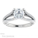 Cushion Cut Forever One Moissanite Engagement Ring #GTJ1096-cushion-fo-w