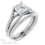 Cushion Cut Forever One Moissanite Engagement Ring #GTJ1096-cushion-fo-w
