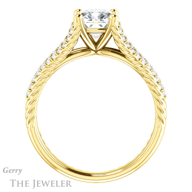 Cushion Cut Forever One Moissanite Engagement Ring #GTJ1096-cushion-fo-y