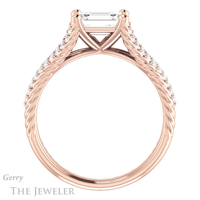 Emerald Cut Forever Brilliant Moissanite Engagement Ring #GTJ1096-emerald-fb-r