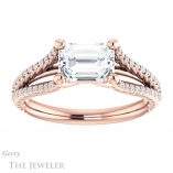 Emerald Cut Forever Brilliant Moissanite Engagement Ring #GTJ1096-emerald-fb-r