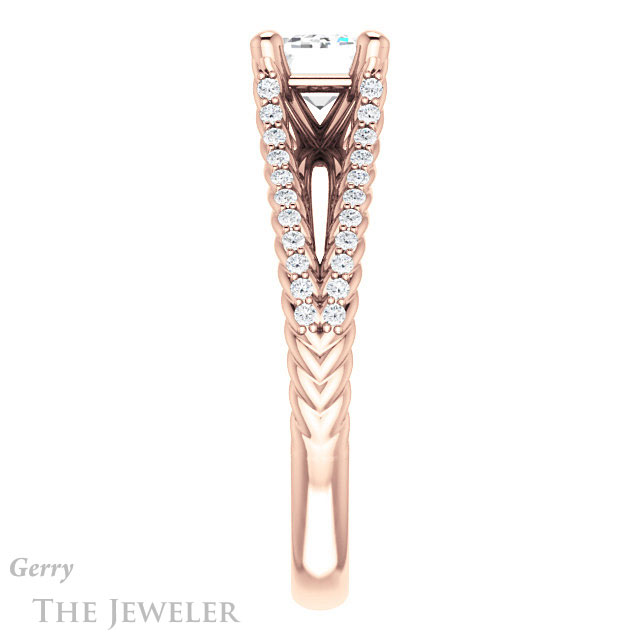 Emerald Cut Forever Brilliant Moissanite Engagement Ring #GTJ1096-emerald-fb-r