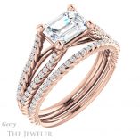 Emerald Cut Forever Brilliant Moissanite Engagement Ring #GTJ1096-emerald-fb-r