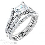 Emerald Cut Forever Brilliant Moissanite Engagement Ring #GTJ1096-emerald-fb-w