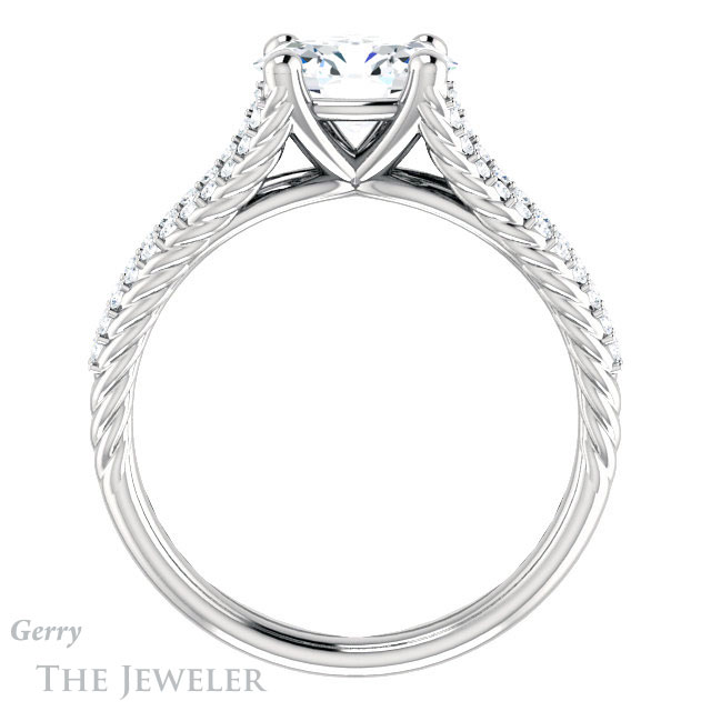 Oval Shaped Forever One Moissanite Engagement Ring #GTJ1096-oval-fo-w