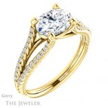 Oval Shaped Forever One Moissanite Engagement Ring #GTJ1096-oval-fo-y 4 Oval Shaped Forever One Moissanite Engagement Ring #GTJ1096-oval-fo-y