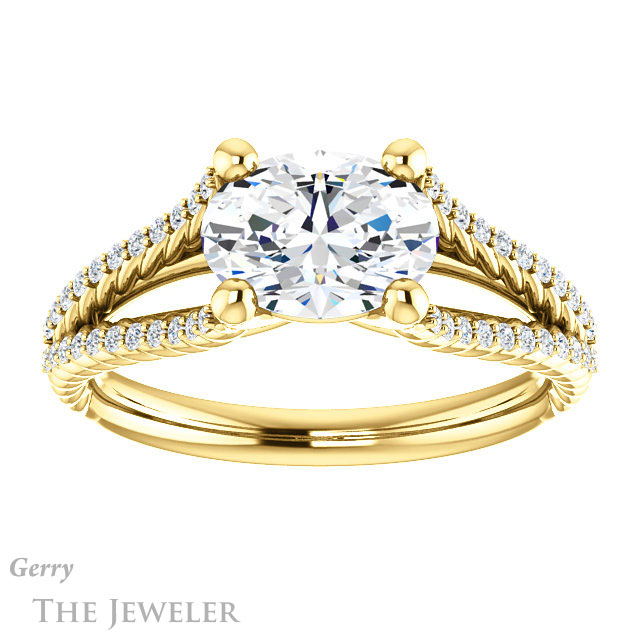 Oval Shaped Forever One Moissanite Engagement Ring #GTJ1096-oval-fo-y 1 Oval Shaped Forever One Moissanite Engagement Ring #GTJ1096-oval-fo-y
