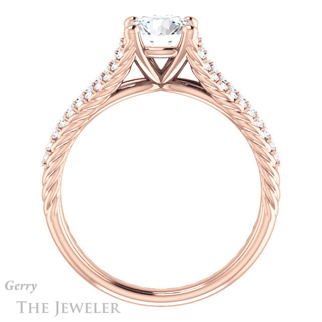 Round Cut Forever One Moissanite Engagement Ring #GTJ1096-round-fo-r