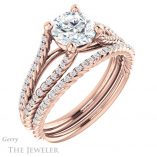 Round Cut Forever One Moissanite Engagement Ring #GTJ1096-round-fo-r 6 Round Cut Forever One Moissanite Engagement Ring #GTJ1096-round-fo-r