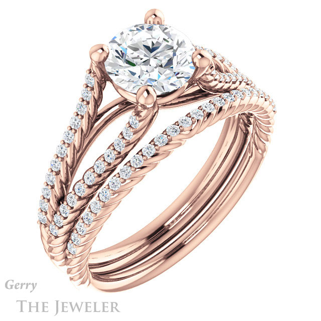 Round Cut Forever One Moissanite Engagement Ring #GTJ1096-round-fo-r 6 Round Cut Forever One Moissanite Engagement Ring #GTJ1096-round-fo-r