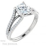 Round Cut Forever One Moissanite Engagement Ring #GTJ1096-round-fo-w