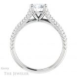 Round Cut Forever One Moissanite Engagement Ring #GTJ1096-round-fo-w