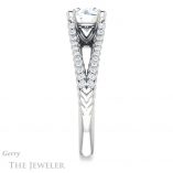 Round Cut Forever One Moissanite Engagement Ring #GTJ1096-round-fo-w