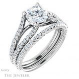 Round Cut Forever One Moissanite Engagement Ring #GTJ1096-round-fo-w