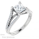 Princess Cut Forever One Moissanite Engagement Ring #GTJ1096-square-fo-w 4 Princess Cut Forever One Moissanite Engagement Ring #GTJ1096-square-fo-w