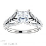 Princess Cut Forever One Moissanite Engagement Ring #GTJ1096-square-fo-w 1 Princess Cut Forever One Moissanite Engagement Ring #GTJ1096-square-fo-w
