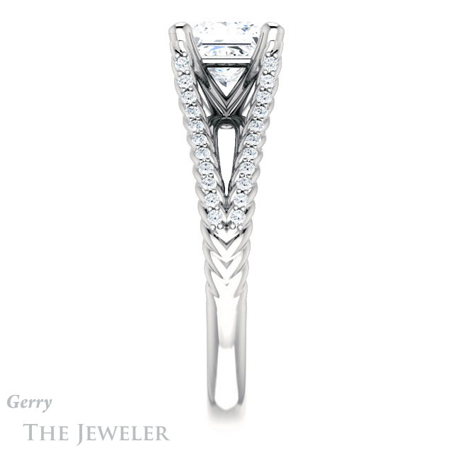 Princess Cut Forever One Moissanite Engagement Ring #GTJ1096-square-fo-w 3 Princess Cut Forever One Moissanite Engagement Ring #GTJ1096-square-fo-w