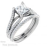 Princess Cut Forever One Moissanite Engagement Ring #GTJ1096-square-fo-w 6 Princess Cut Forever One Moissanite Engagement Ring #GTJ1096-square-fo-w
