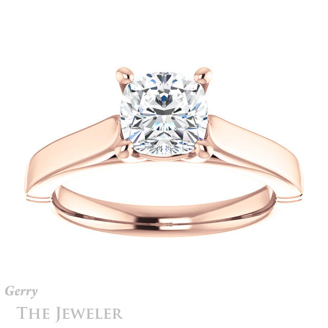 Cushion Cut Forever One Moissanite Engagement Ring #GTJ1097-cushion-fo-r