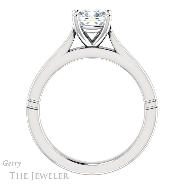 Cushion Cut Forever One Moissanite Engagement Ring #GTJ1097-cushion-fo-w