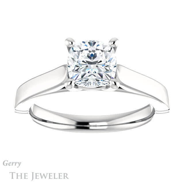 Cushion Cut Forever One Moissanite Engagement Ring #GTJ1097-cushion-fo-w