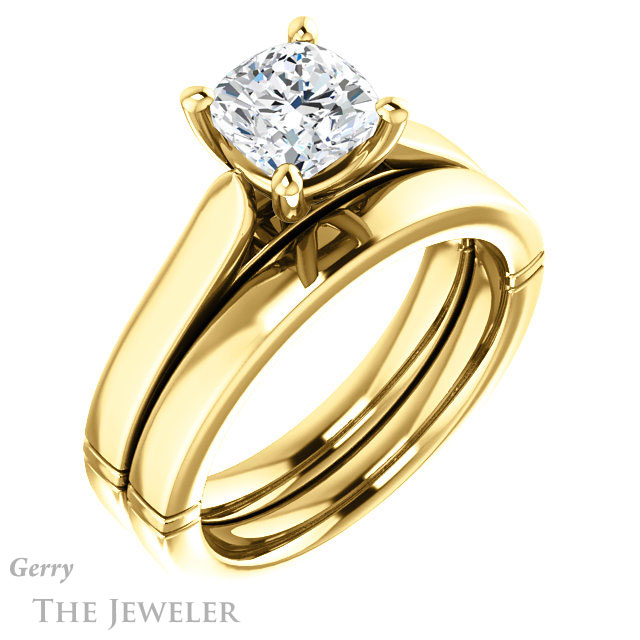 Cushion Cut Forever One Moissanite Engagement Ring #GTJ1097-cushion-fo-y 6 Cushion Cut Forever One Moissanite Engagement Ring #GTJ1097-cushion-fo-y