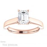 Emerald Cut Forever One Moissanite Engagement Ring #GTJ1097-emerald-fb-r 1 Emerald Cut Forever Brilliant Moissanite Engagement Ring #GTJ1097-emerald-fb-r