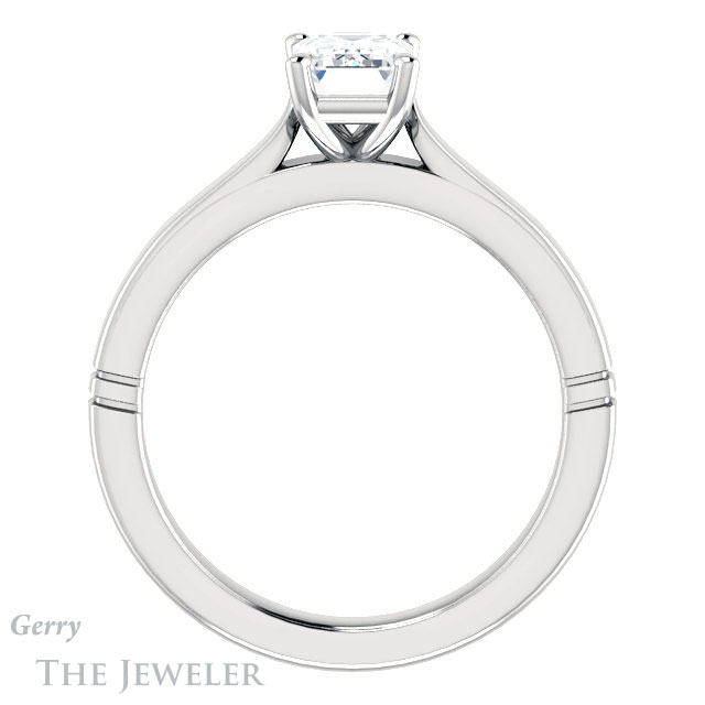 Emerald Cut Forever Brilliant Moissanite Engagement Ring #GTJ1097-emerald-fb-w