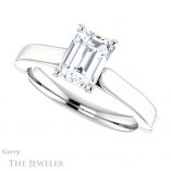 Emerald Cut Forever Brilliant Moissanite Engagement Ring #GTJ1097-emerald-fb-w