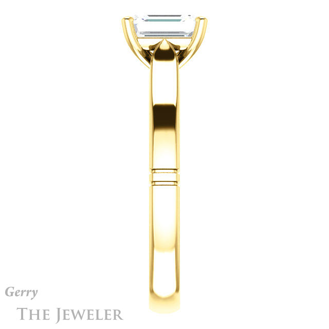 Emerald Cut Forever Brilliant Moissanite Engagement Ring #GTJ1097-emerald-fb-y