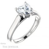 Heart Shaped Forever Brilliant Moissanite Engagement Ring #GTJ1097-heart-fb-w
