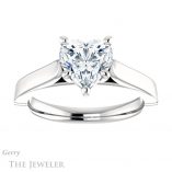 Heart Shaped Forever Brilliant Moissanite Engagement Ring #GTJ1097-heart-fb-w