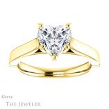 Heart Shaped Forever Brilliant Moissanite Engagement Ring #GTJ1097-heart-fb-y