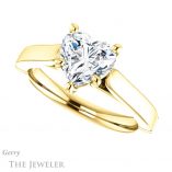 Heart Shaped Forever Brilliant Moissanite Engagement Ring #GTJ1097-heart-fb-y