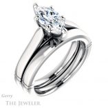 Marquise Cut Forever Brilliant Moissanite Engagement Ring #GTJ1097-marquise-fb-w