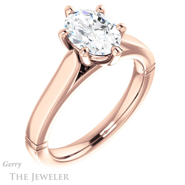 Oval Shaped Forever One Moissanite Engagement Ring #GTJ1097-oval-fo-r 4 Oval Shaped Forever One Moissanite Engagement Ring #GTJ1097-oval-fo-r