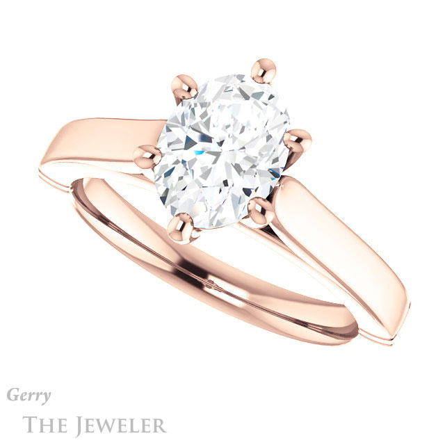 Oval Shaped Forever One Moissanite Engagement Ring #GTJ1097-oval-fo-r 5 Oval Shaped Forever One Moissanite Engagement Ring #GTJ1097-oval-fo-r