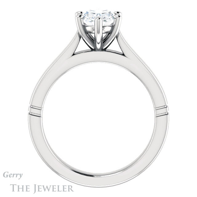 Oval Shaped Forever One Moissanite Engagement Ring #GTJ1097-oval-fo-w