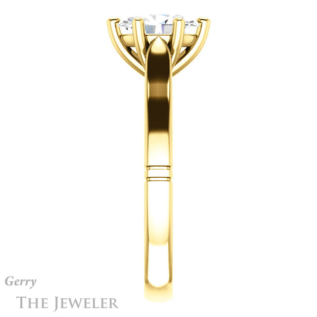 Oval Shaped Forever One Moissanite Engagement Ring #GTJ1097-oval-fo-y 3 Oval Shaped Forever One Moissanite Engagement Ring #GTJ1097-oval-fo-y
