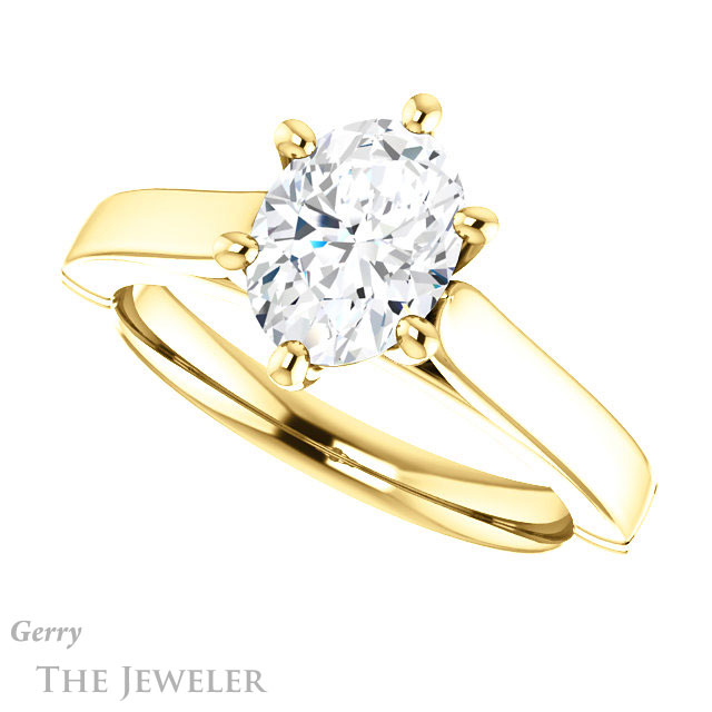 Oval Shaped Forever One Moissanite Engagement Ring #GTJ1097-oval-fo-y 5 Oval Shaped Forever One Moissanite Engagement Ring #GTJ1097-oval-fo-y