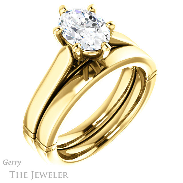 Oval Shaped Forever One Moissanite Engagement Ring #GTJ1097-oval-fo-y 6 Oval Shaped Forever One Moissanite Engagement Ring #GTJ1097-oval-fo-y