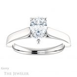 Pear Shaped Forever Brilliant Moissanite Engagement Ring #GTJ1097-pear-fb-w