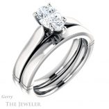 Pear Shaped Forever Brilliant Moissanite Engagement Ring #GTJ1097-pear-fb-w