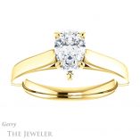 Pear Shaped Forever Brilliant Moissanite Engagement Ring #GTJ1097-pear-fb-y